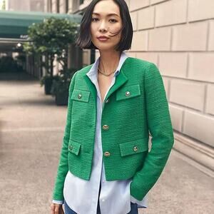 New ann taylor tweed cropped blazer